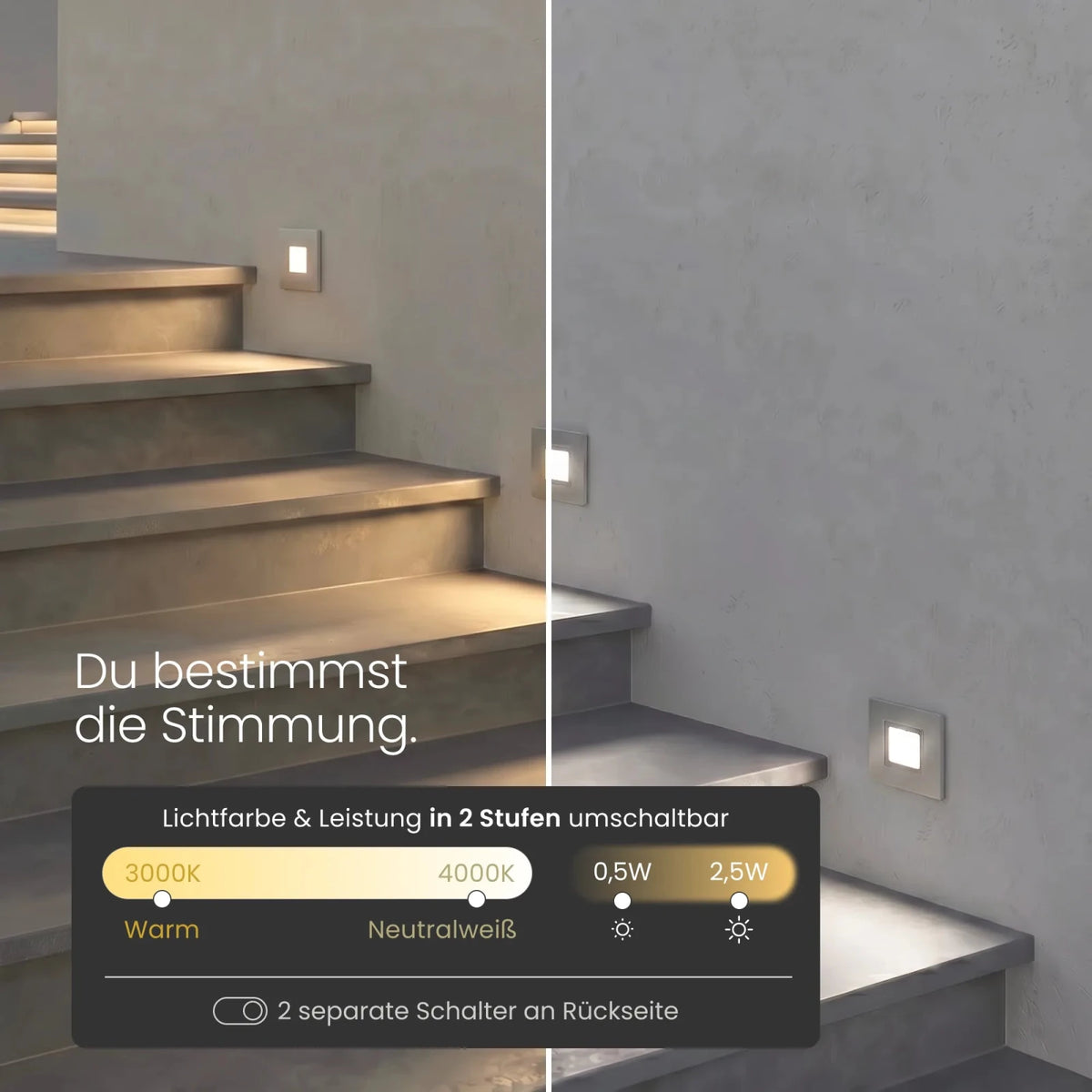 Treppenleuchte MODU, eckig - MATO