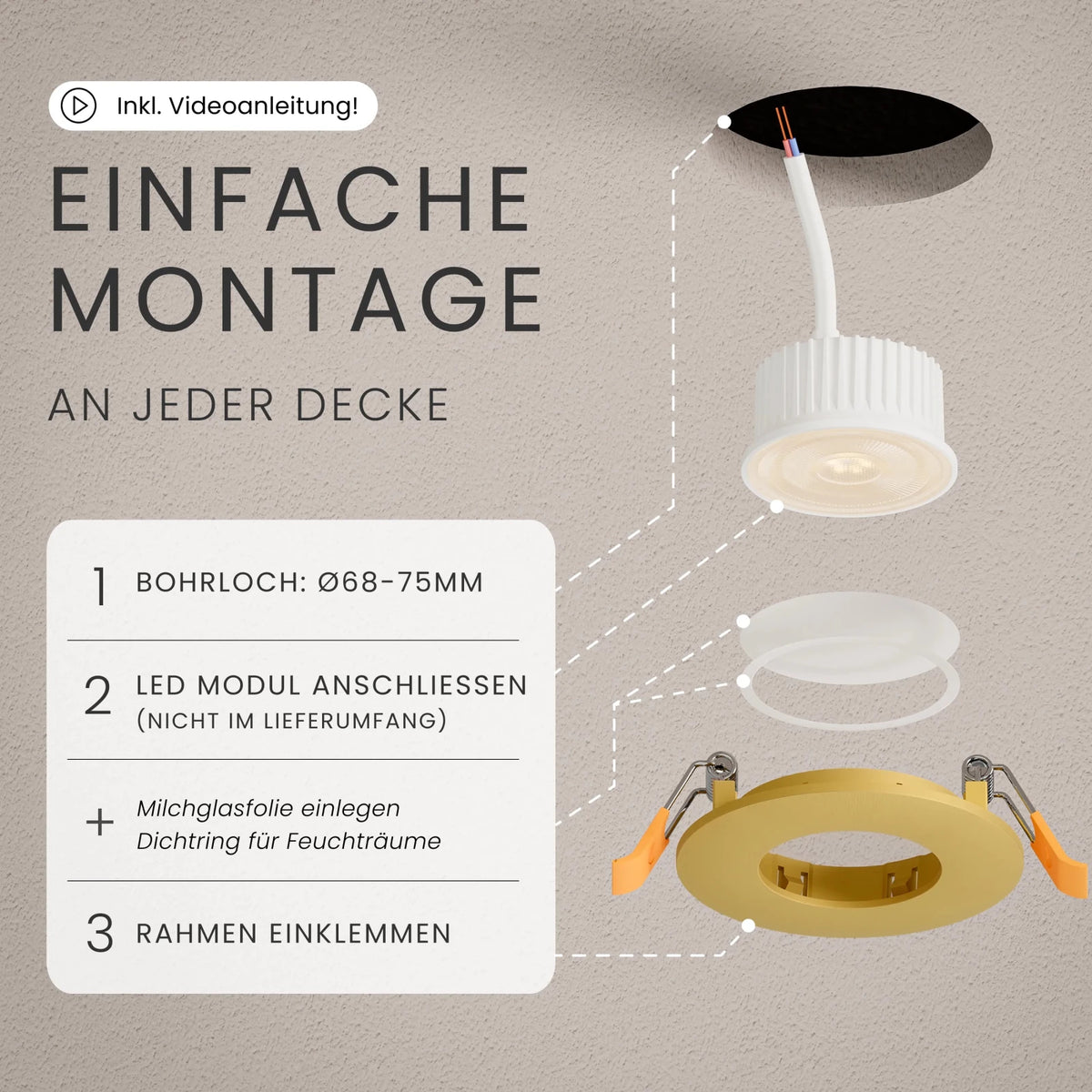 Einbaustrahler NUA, ohne Leuchtmittel - MATO
