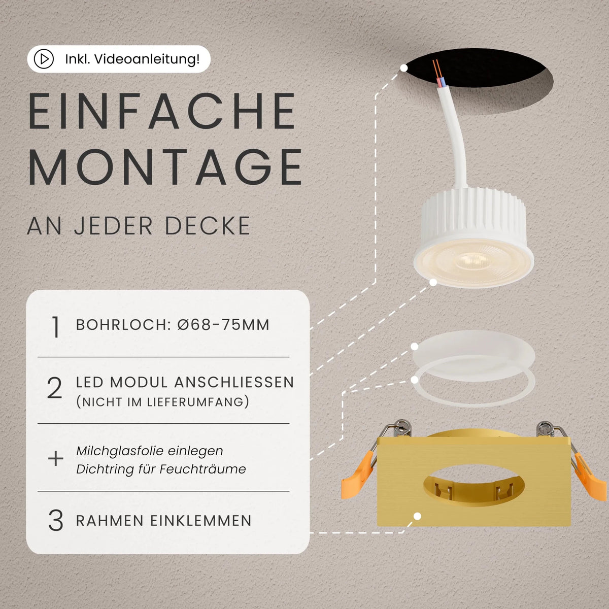 Einbaustrahler TEA, ohne Leuchtmittel - MATO