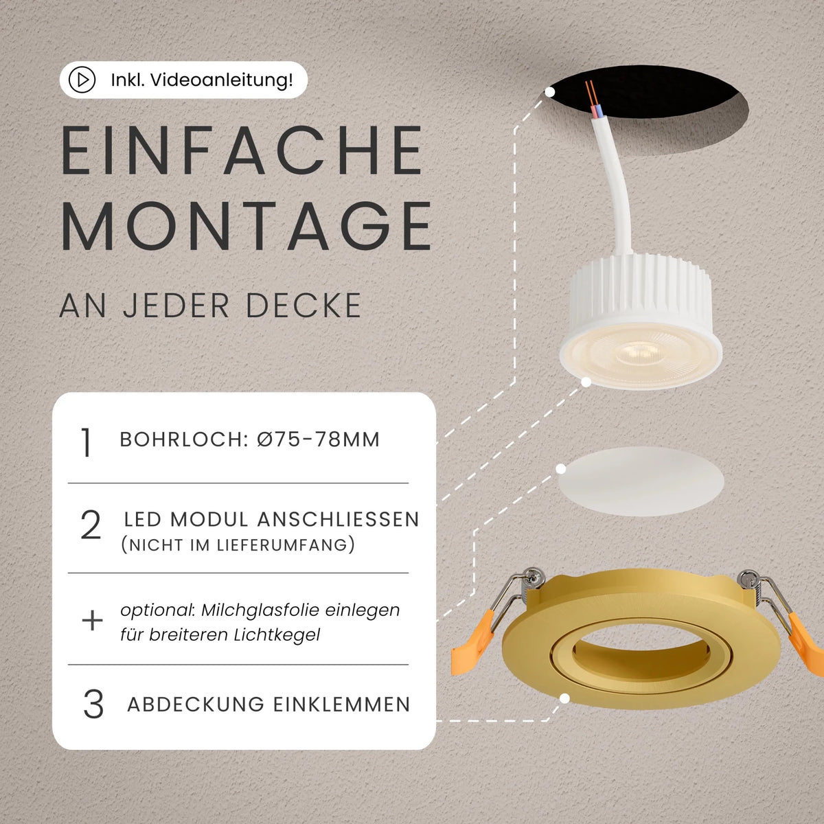 Einbaustrahler NUO, ohne Leuchtmittel - MATO