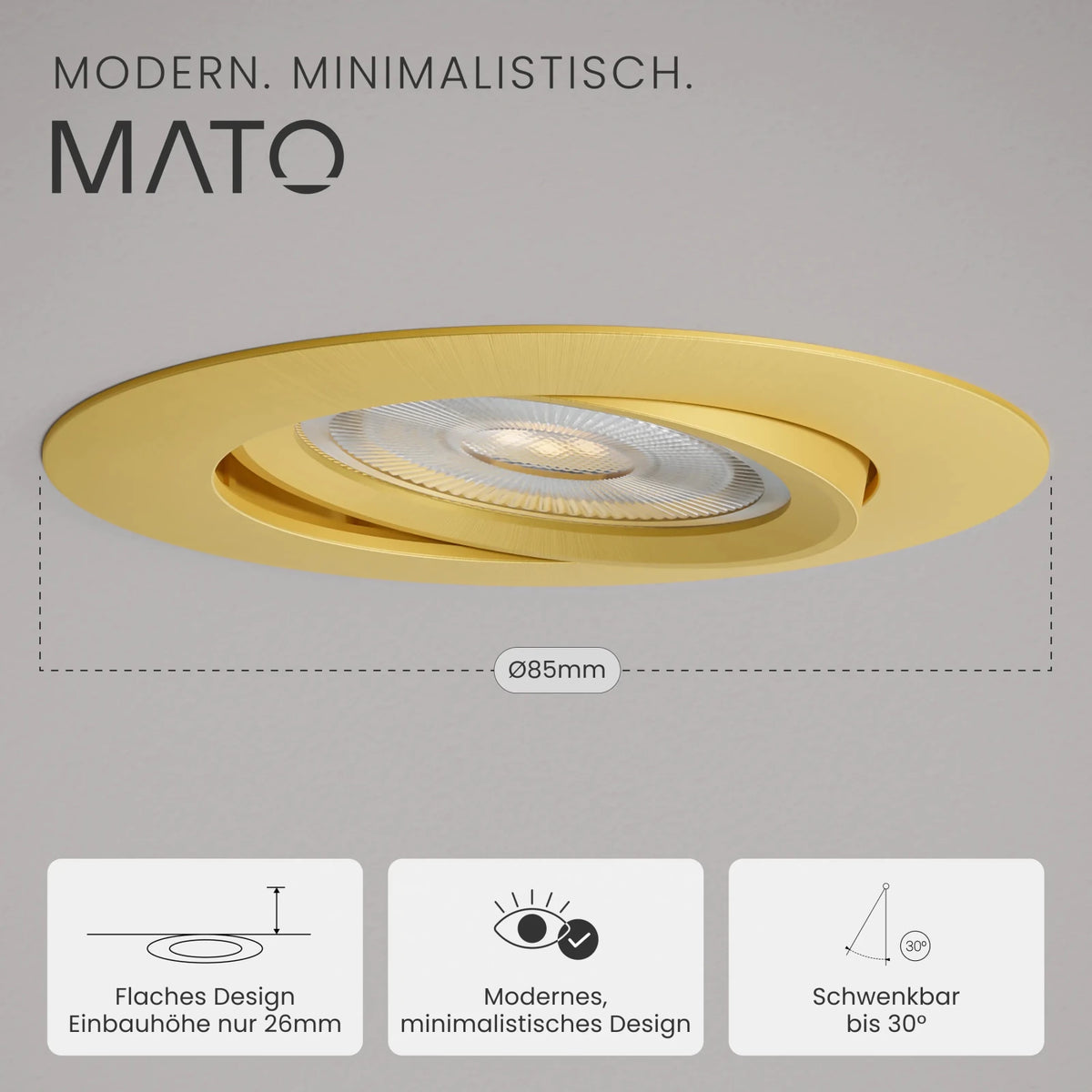 Einbaustrahler NUO, ohne Leuchtmittel - MATO