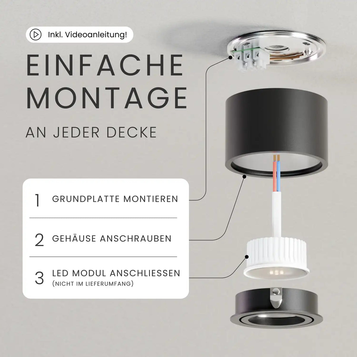 Aufbauspot OVA, ohne Leuchtmittel - MATO