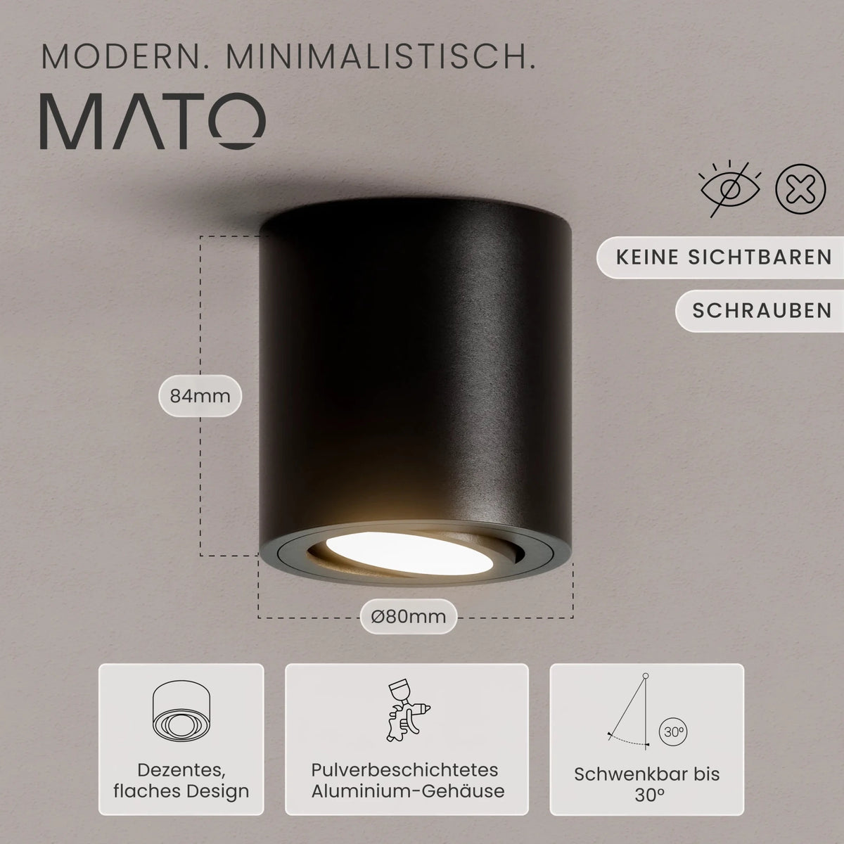 Aufbauspot VIA, GU10 - MATO