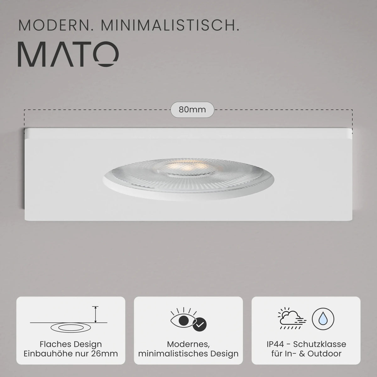 Einbaustrahler TEA, ohne Leuchtmittel - MATO