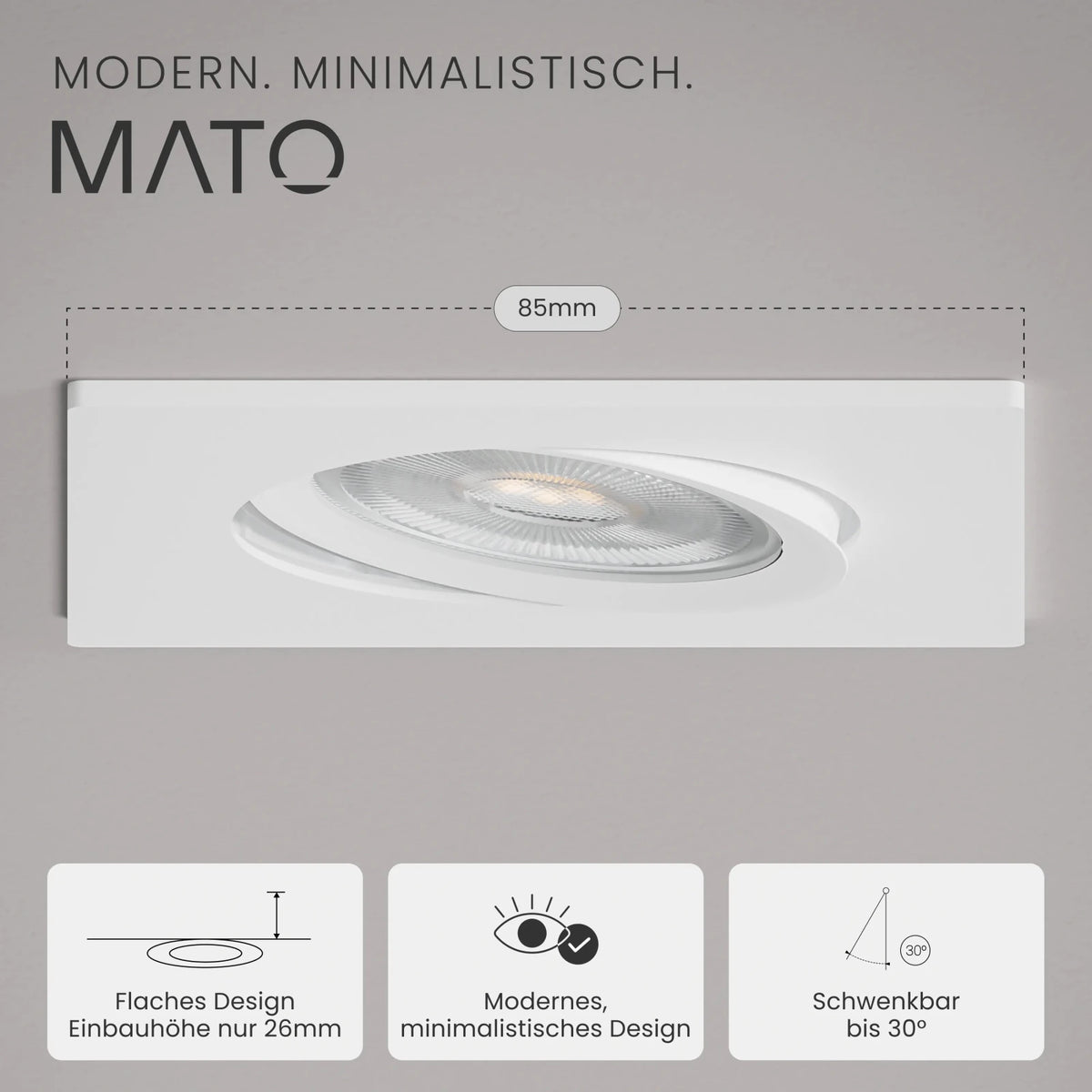 Einbaustrahler TEO, ohne Leuchtmittel - MATO