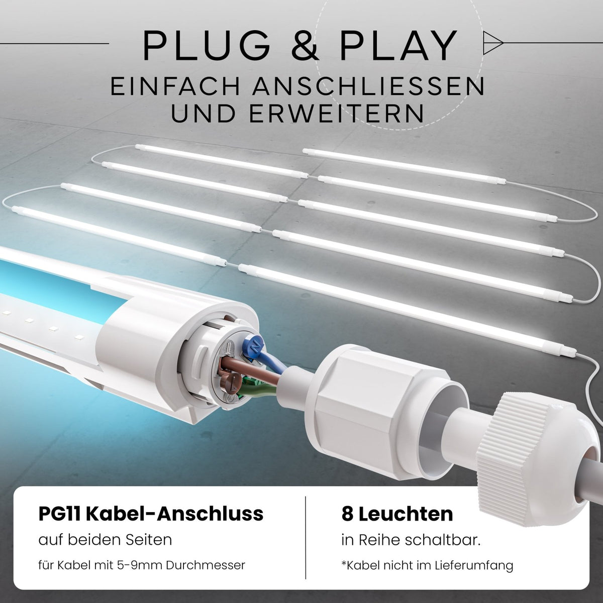 LED Feuchtraumleuchte SLIM, 150cm - MATO