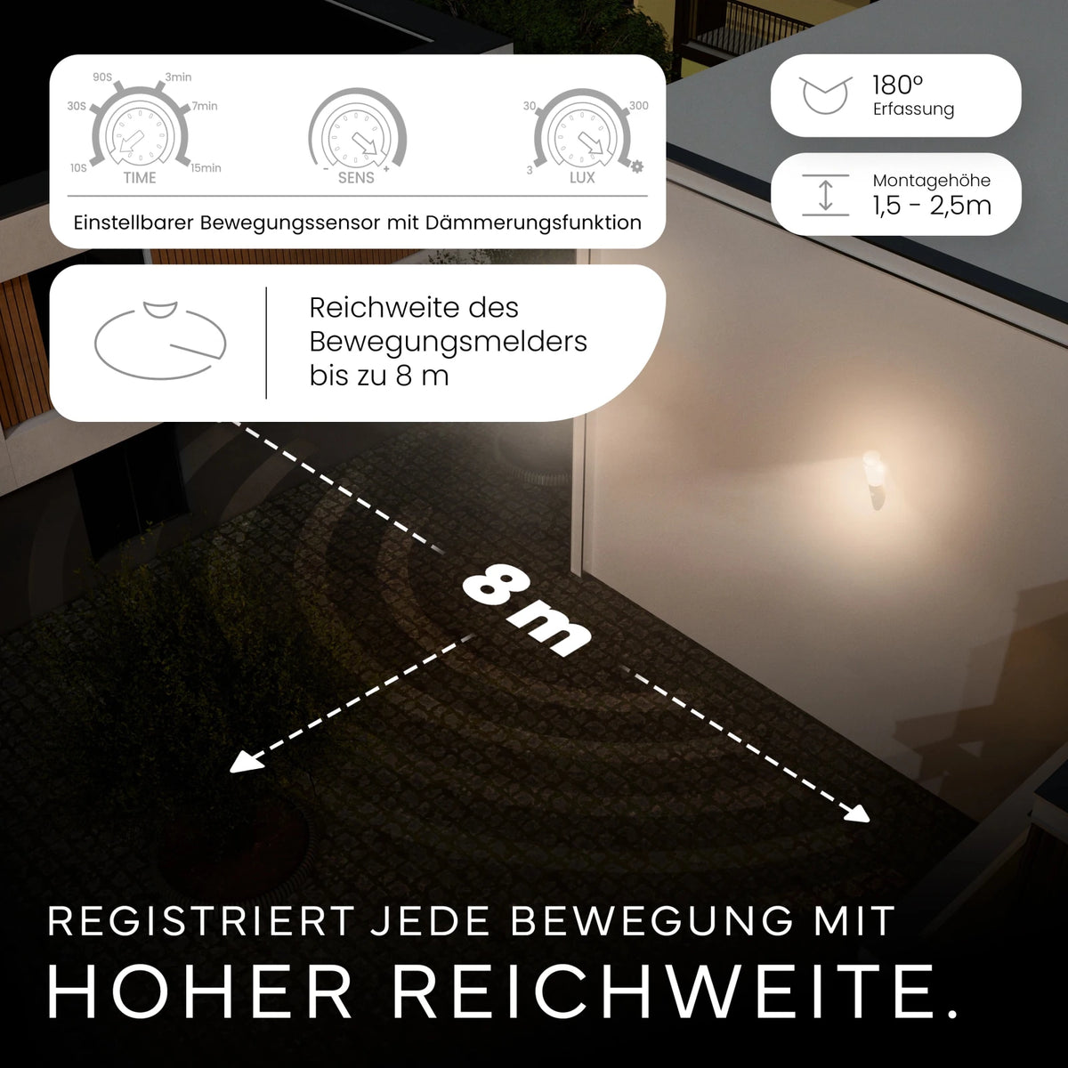 Wandleuchte WAVO mit Sensor - MATO
