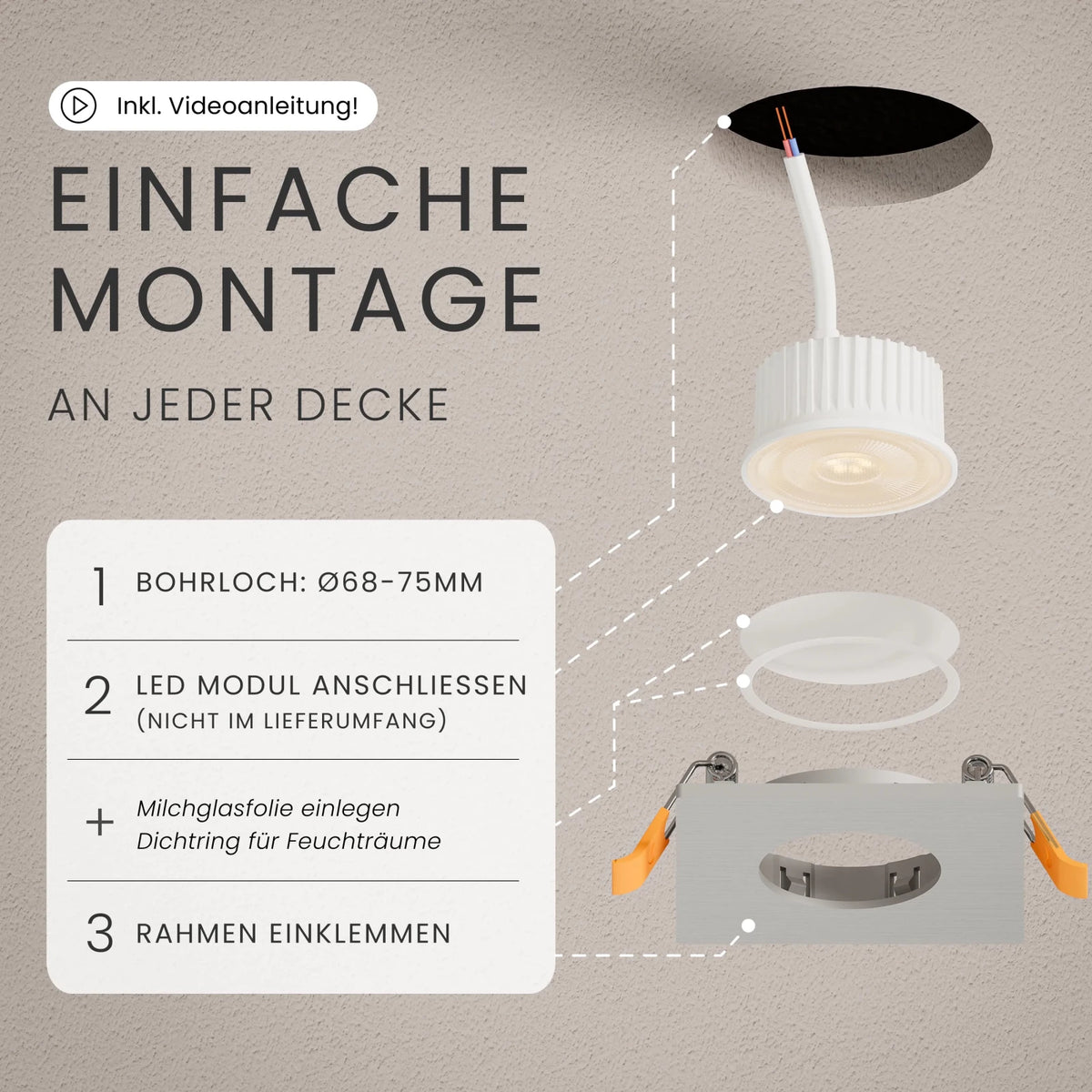 Einbaustrahler TEA, ohne Leuchtmittel - MATO