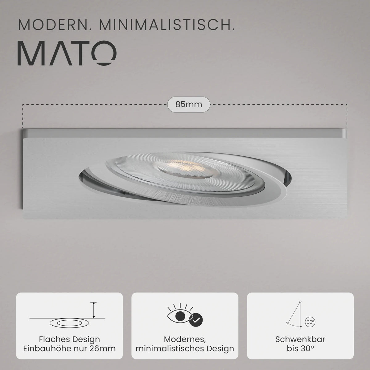 Einbaustrahler TEO, ohne Leuchtmittel - MATO