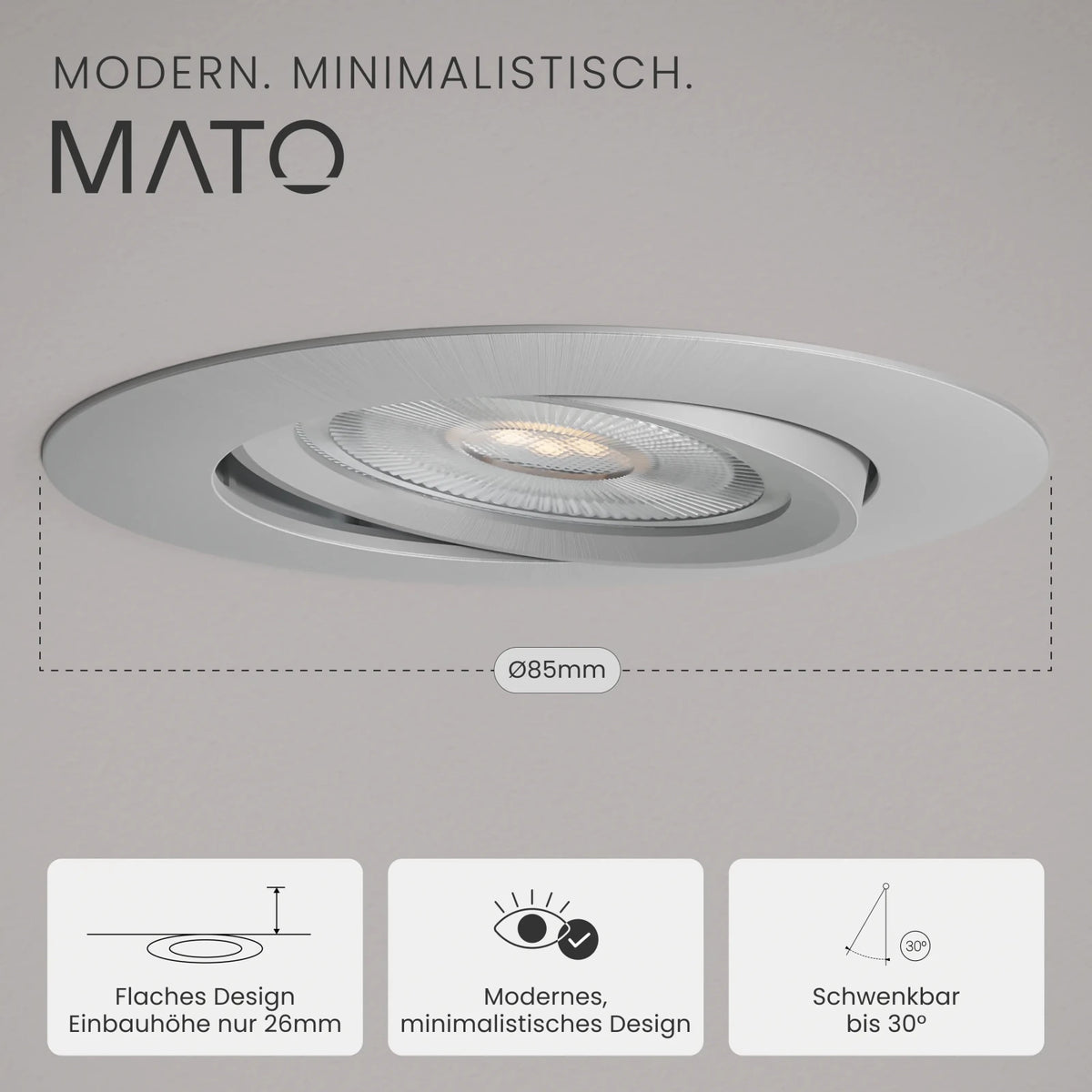 Einbaustrahler NUO, ohne Leuchtmittel - MATO