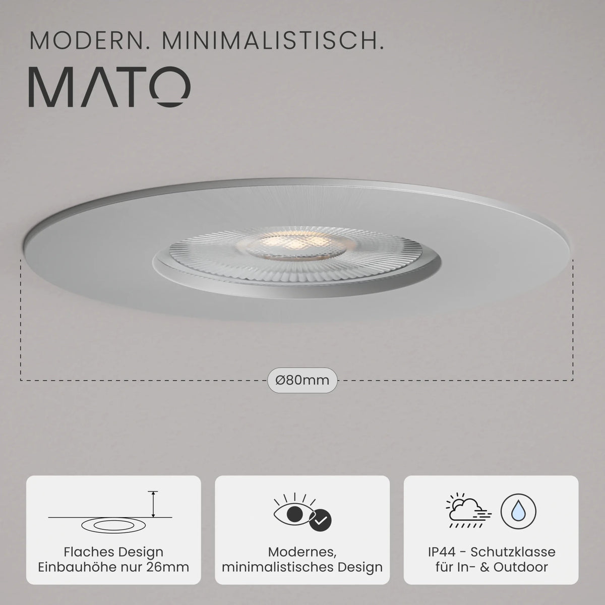 Einbaustrahler NUA, ohne Leuchtmittel - MATO