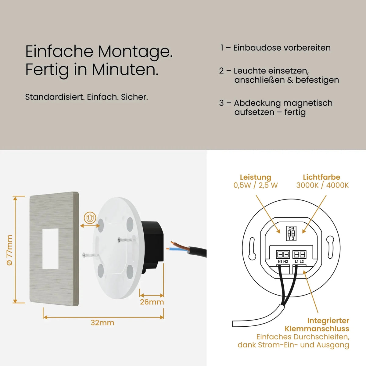 Treppenleuchte MODU, eckig - MATO