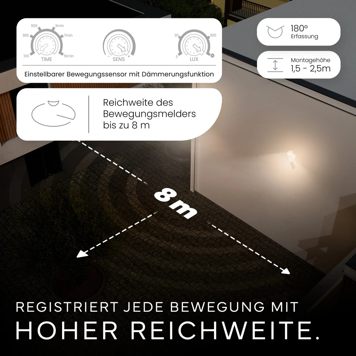 Wandleuchte WAVO mit Sensor - MATO