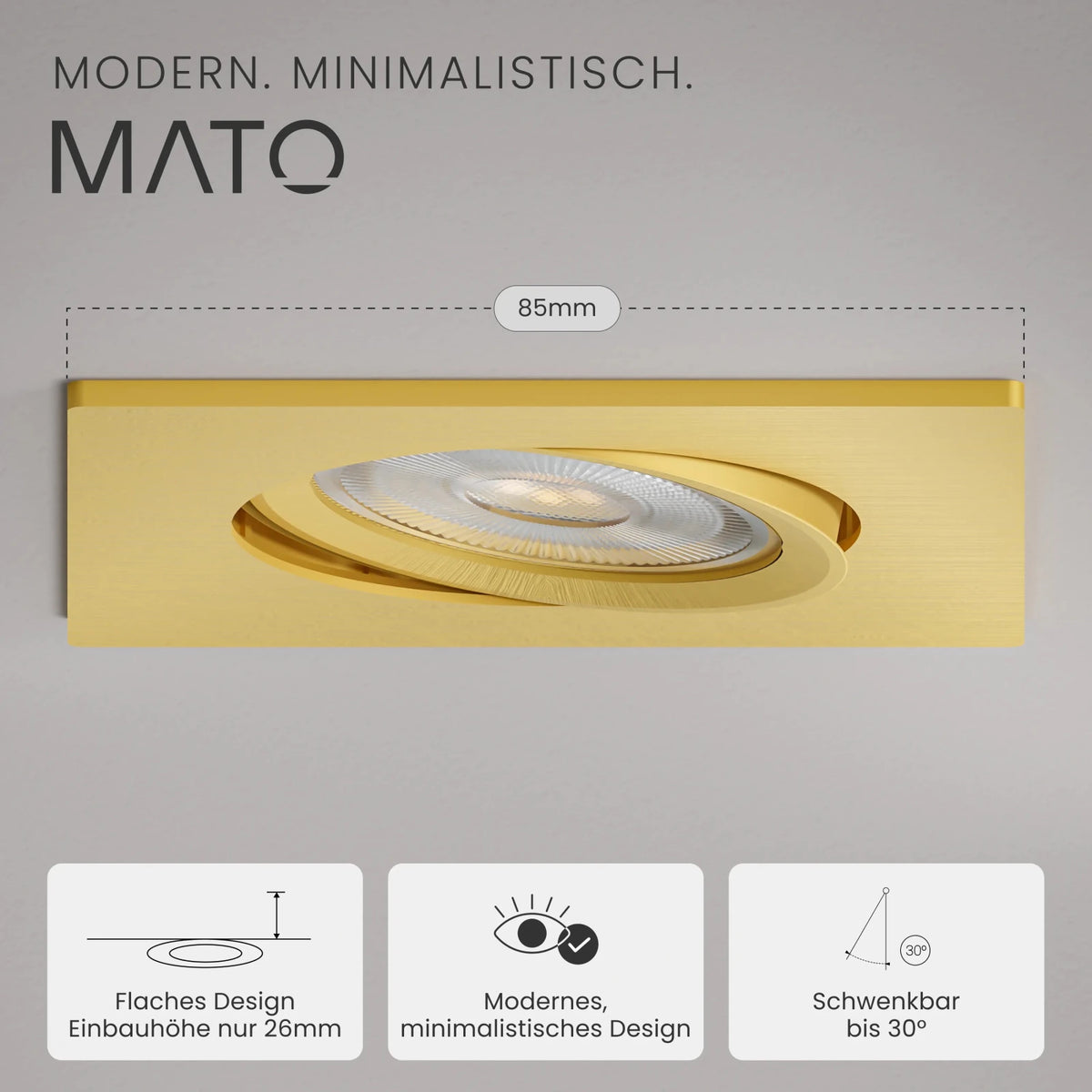 Einbaustrahler TEO, ohne Leuchtmittel - MATO