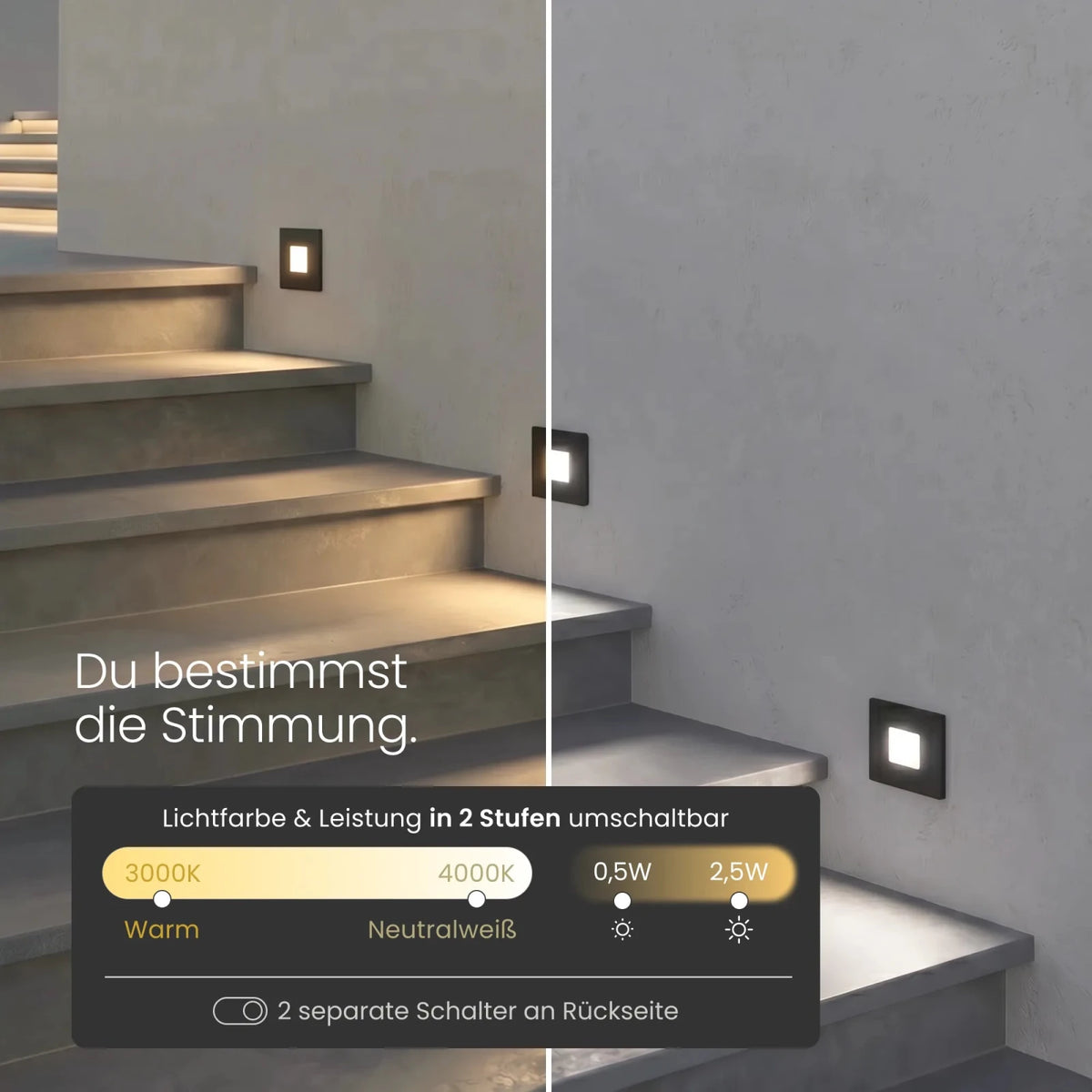 Treppenleuchte MODU, eckig - MATO