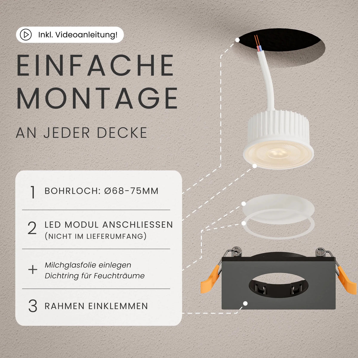 Einbaustrahler TEA, ohne Leuchtmittel - MATO