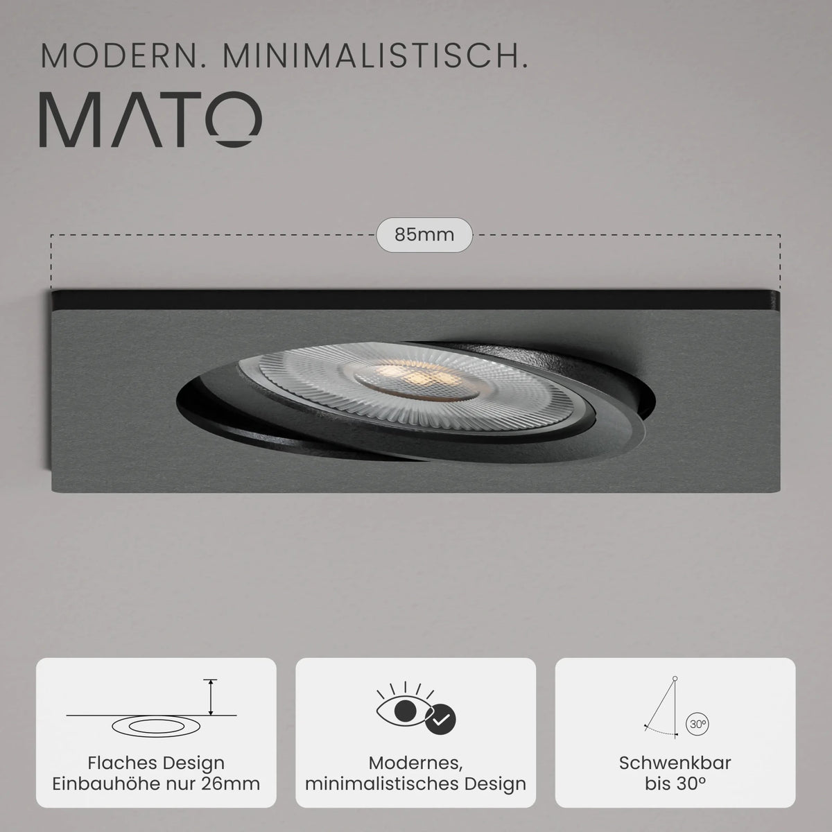 Einbaustrahler TEO, ohne Leuchtmittel - MATO