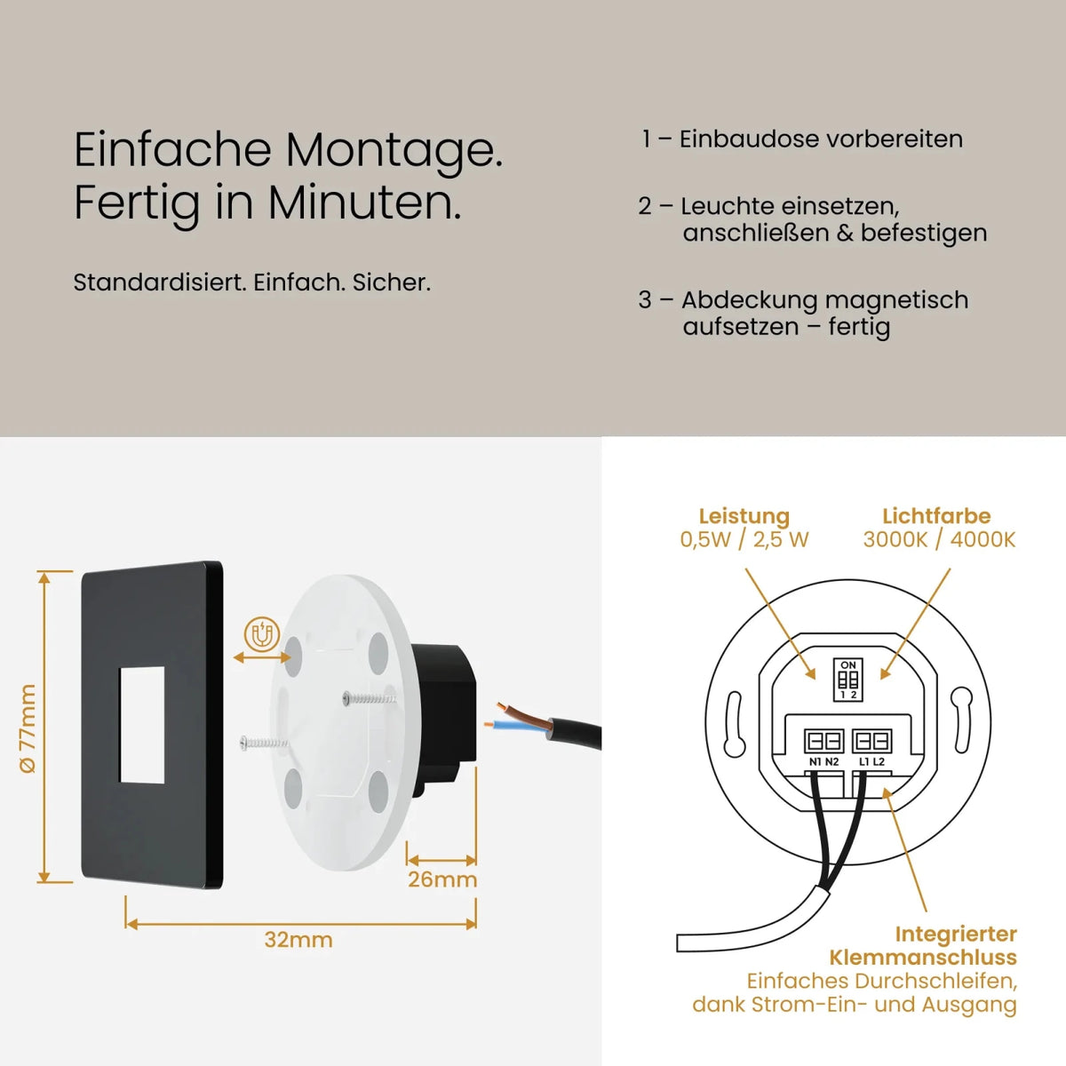 Treppenleuchte MODU, eckig - MATO