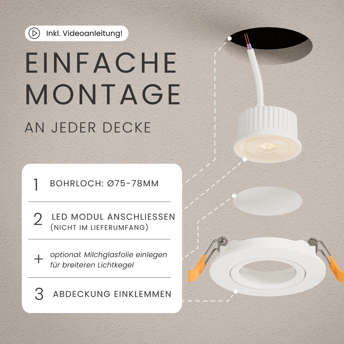 Einbaustrahler NUO, ohne Leuchtmittel - MATO
