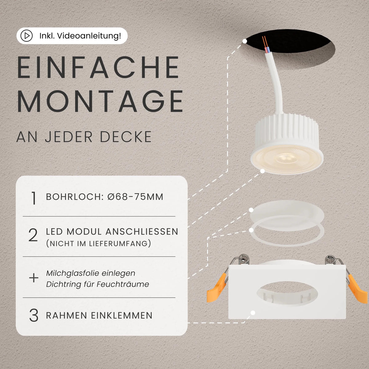 Einbaustrahler TEA, ohne Leuchtmittel - MATO