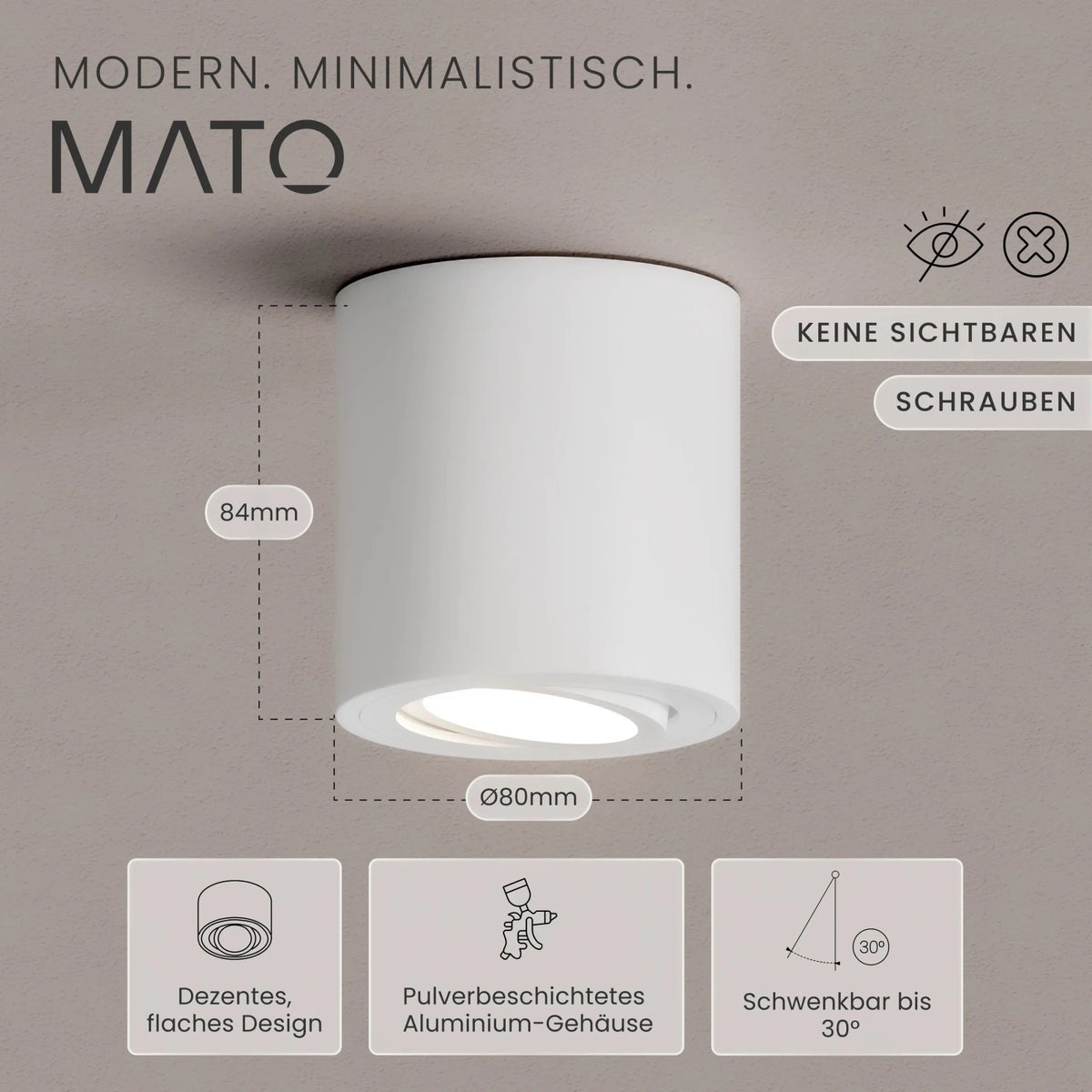 Aufbauspot VIA, GU10 - MATO