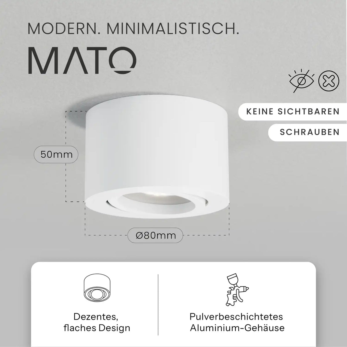 Aufbauspot OVA, ohne Leuchtmittel - MATO