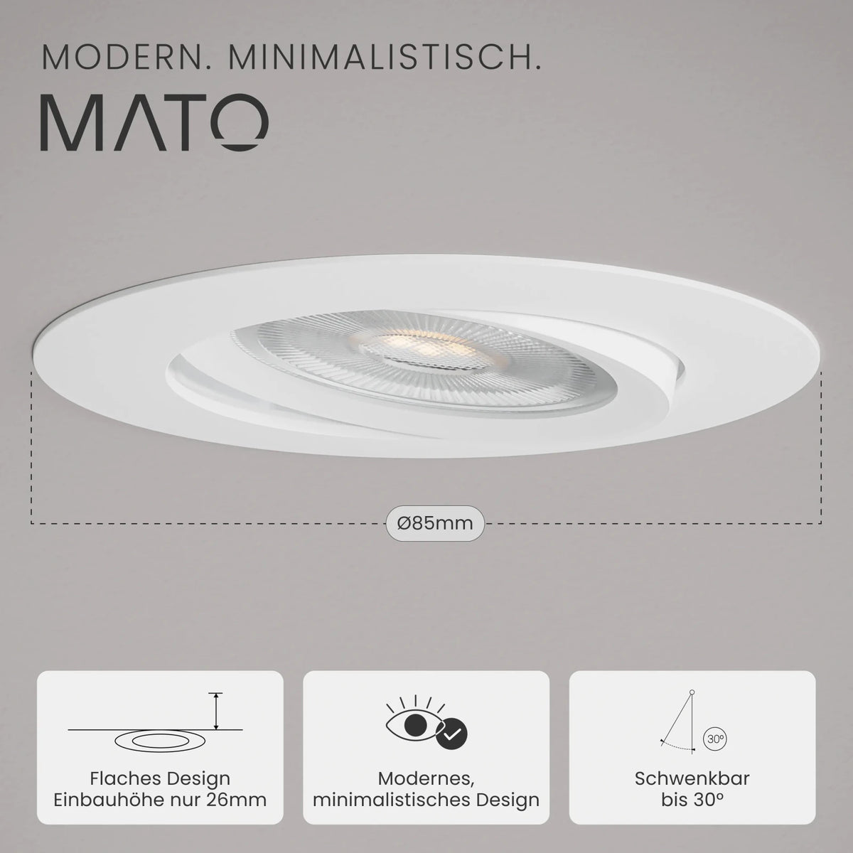 Einbaustrahler NUO, ohne Leuchtmittel - MATO