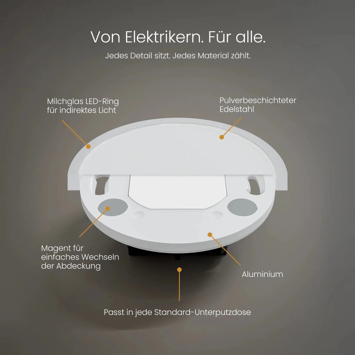 Treppenleuchte MODU, rund indirekt - MATO