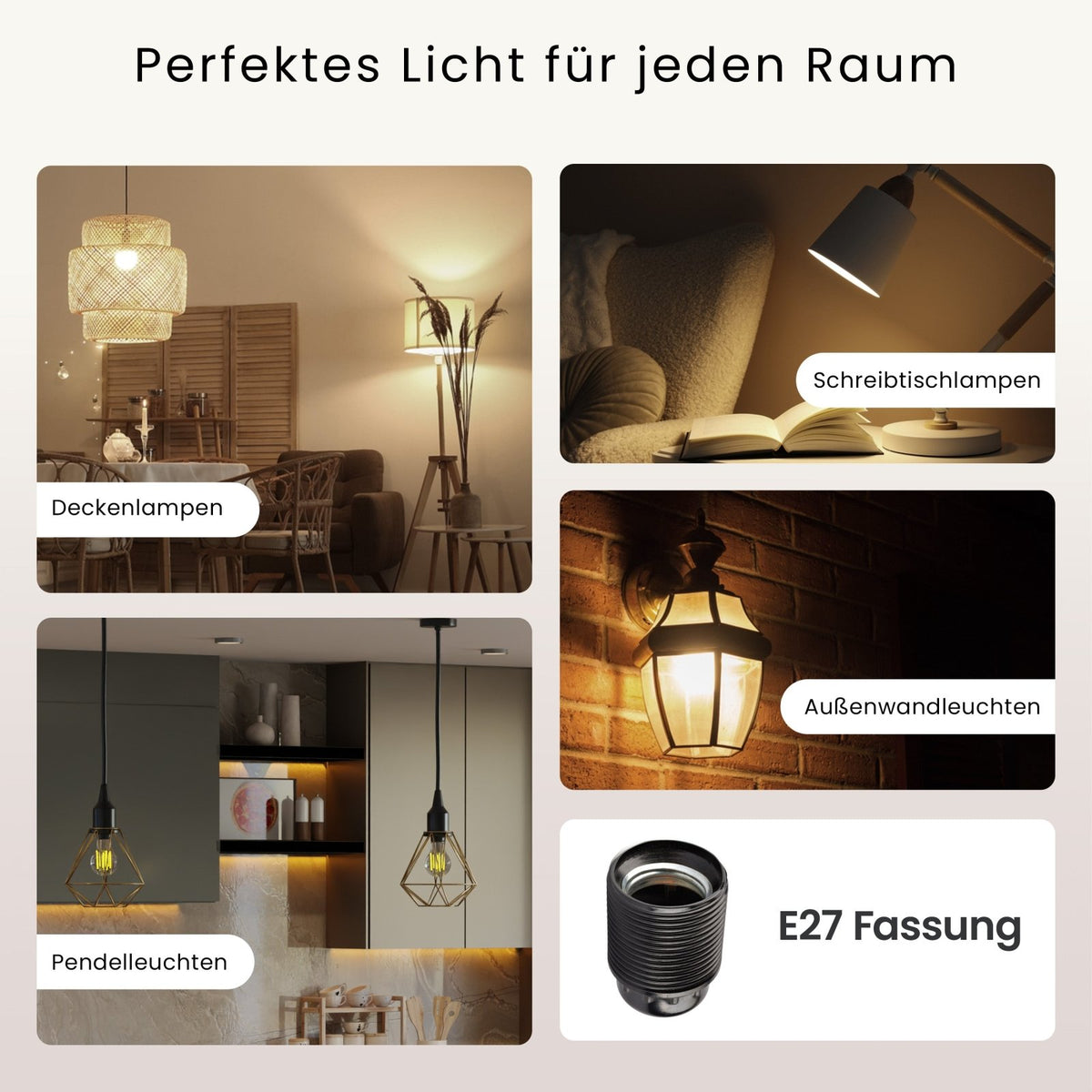 E27 LED Filament Glühbirne 4,2W - MATO